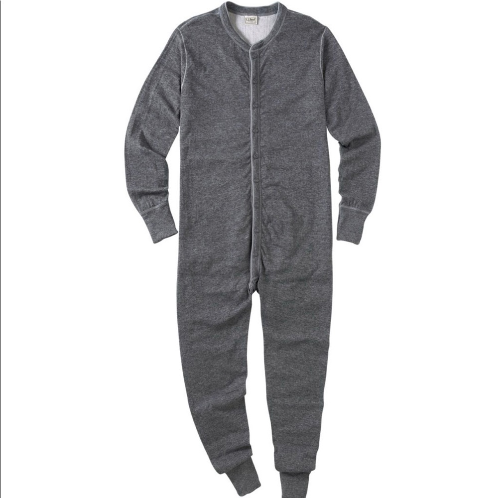 L.L. BEAN TWO LAYER UNION SUIT LONG JOHN UNDERWEAR PAJAMA BASE LAYER MENS SMALL